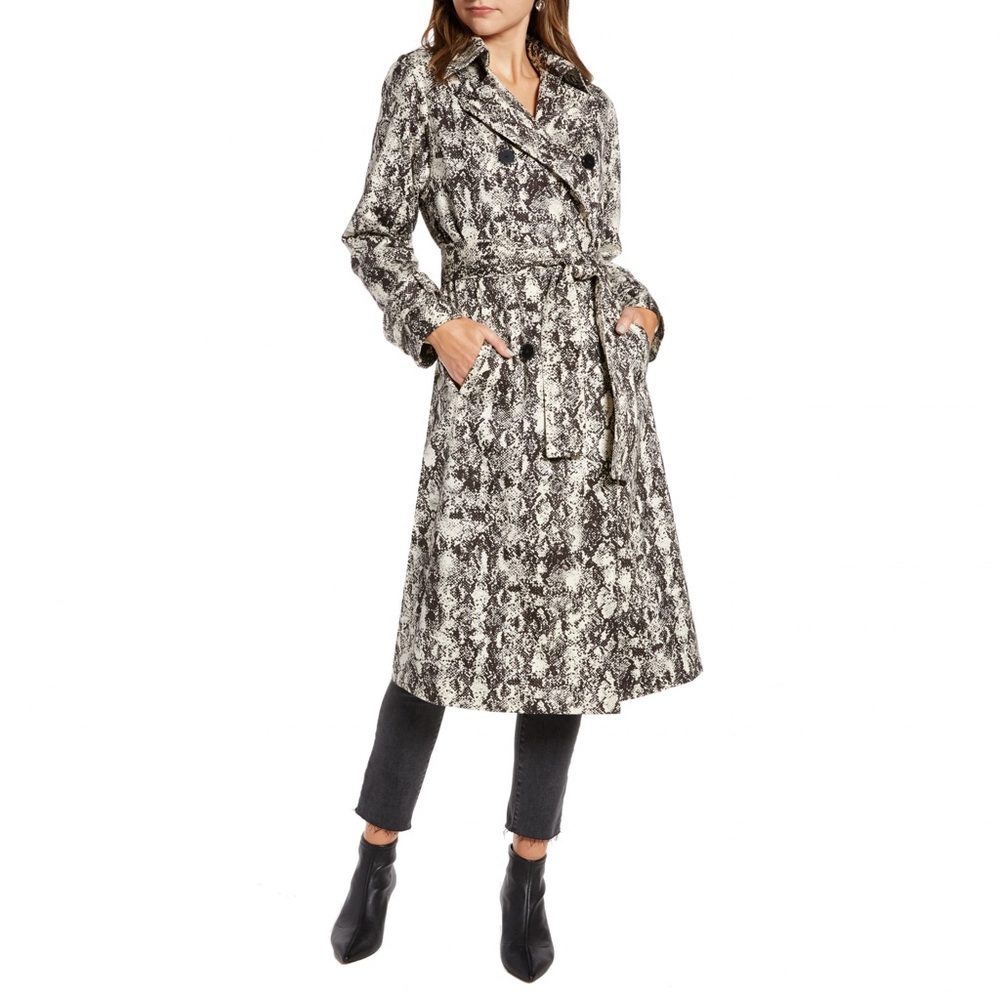 SOMETHING NAVY CLASSIC TRENCH COAT